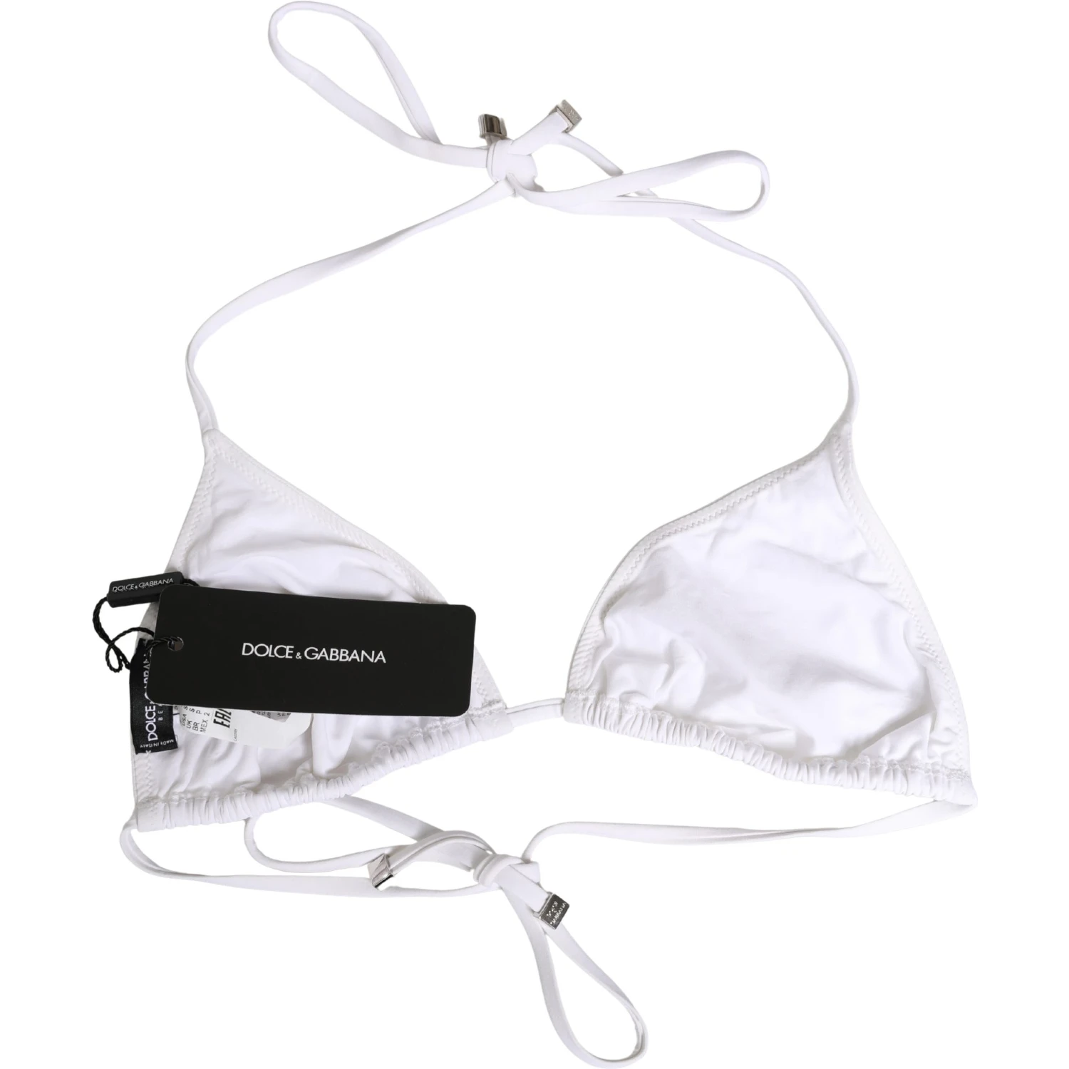 White Nylon Triangle Beachwear Bikini Top Swimwear