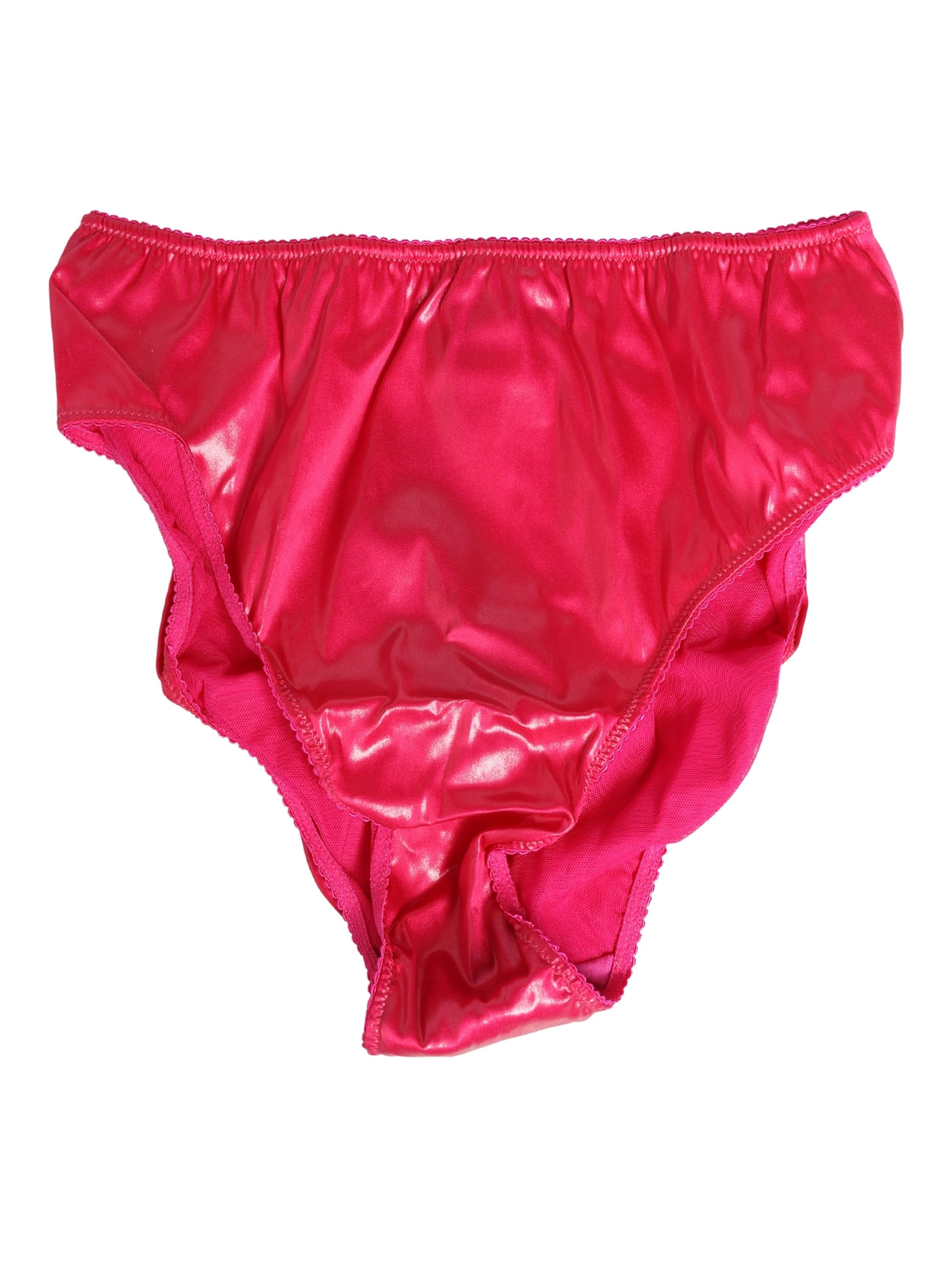 Pink Silk Satin Slip Girdle Panty Underwear