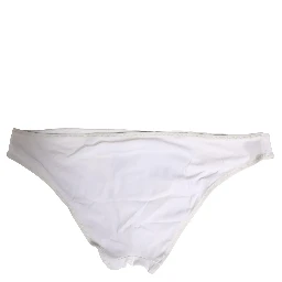 White DG Logo Plaque Bikini Bottom Underwear