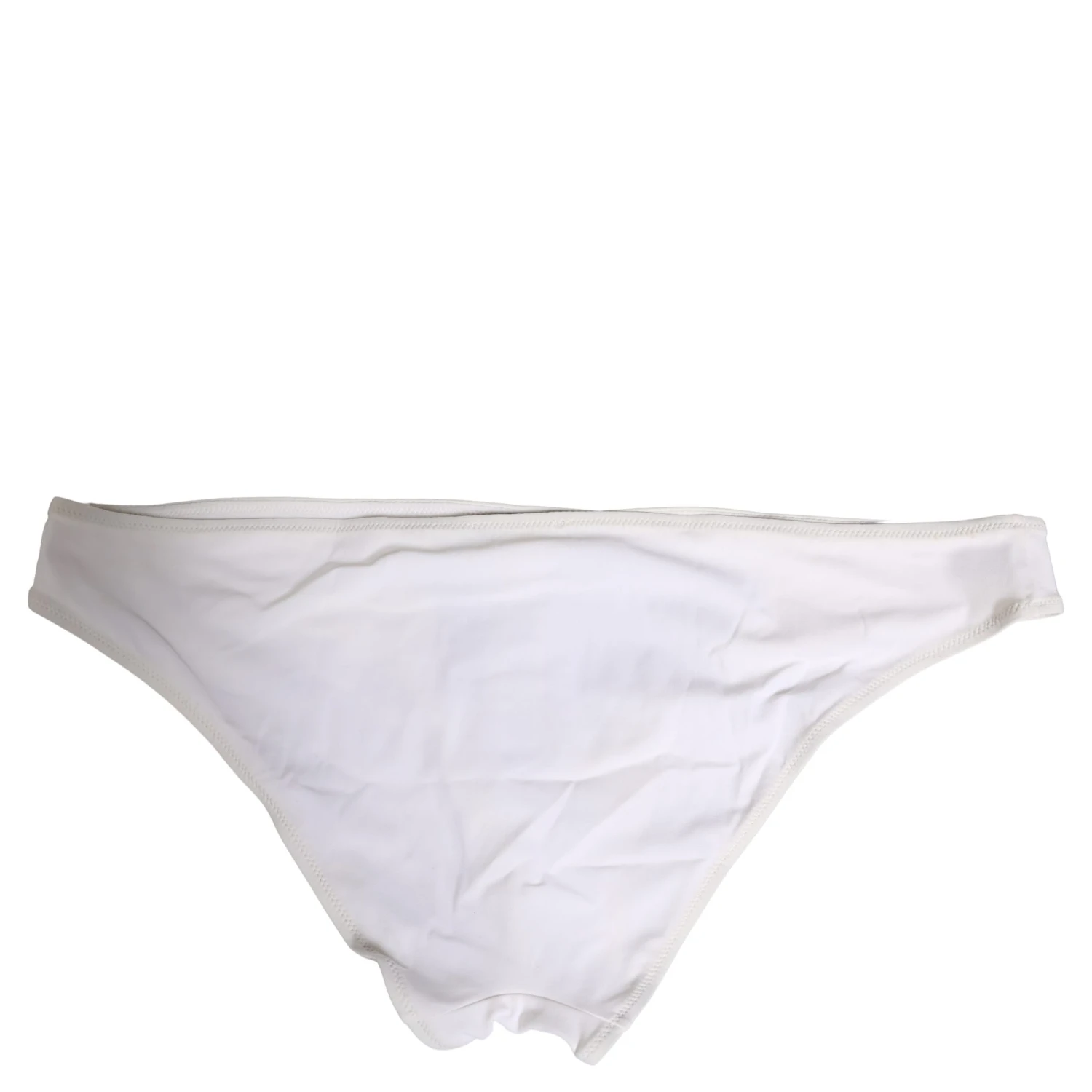 White DG Logo Plaque Bikini Bottom Underwear