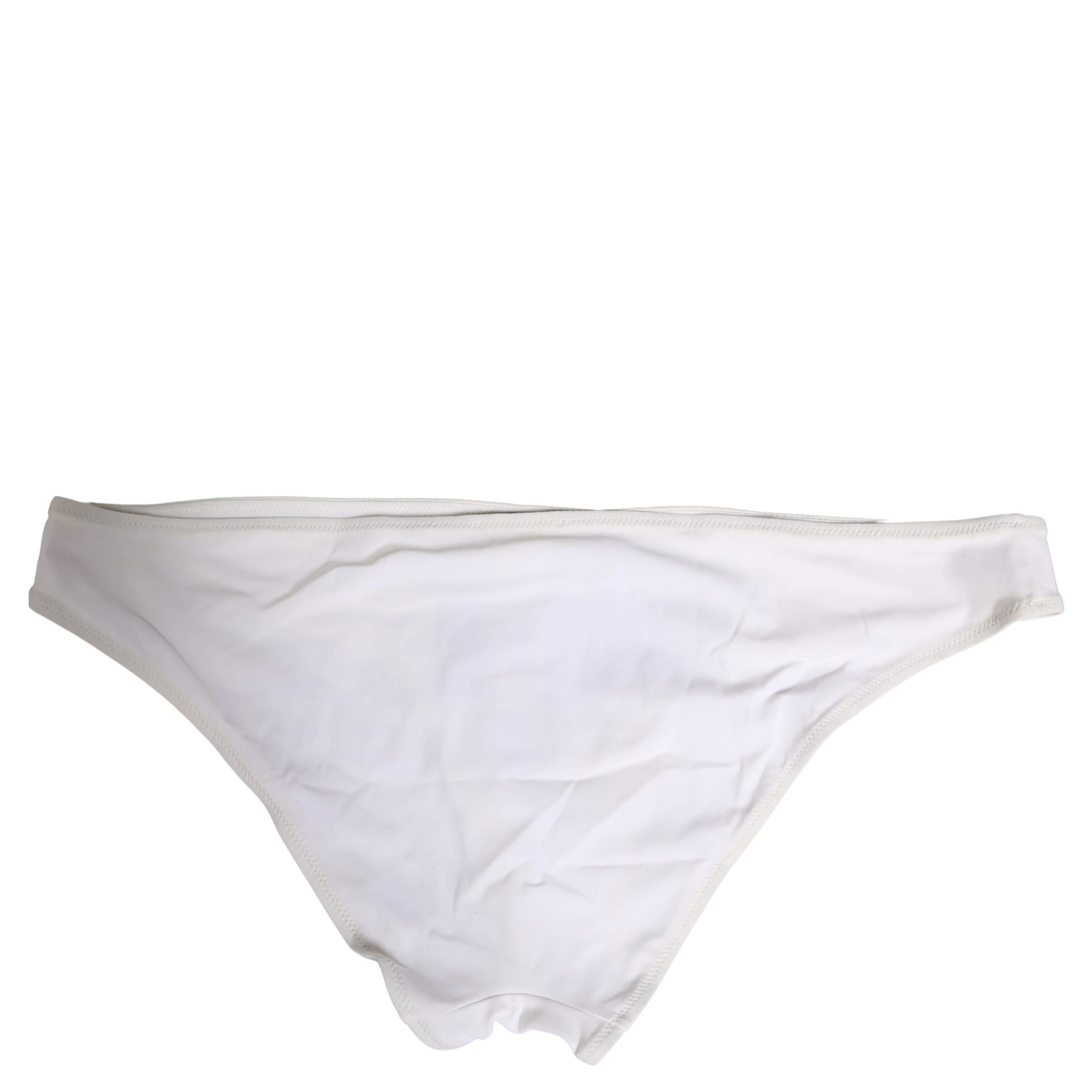 White DG Logo Plaque Bikini Bottom Underwear