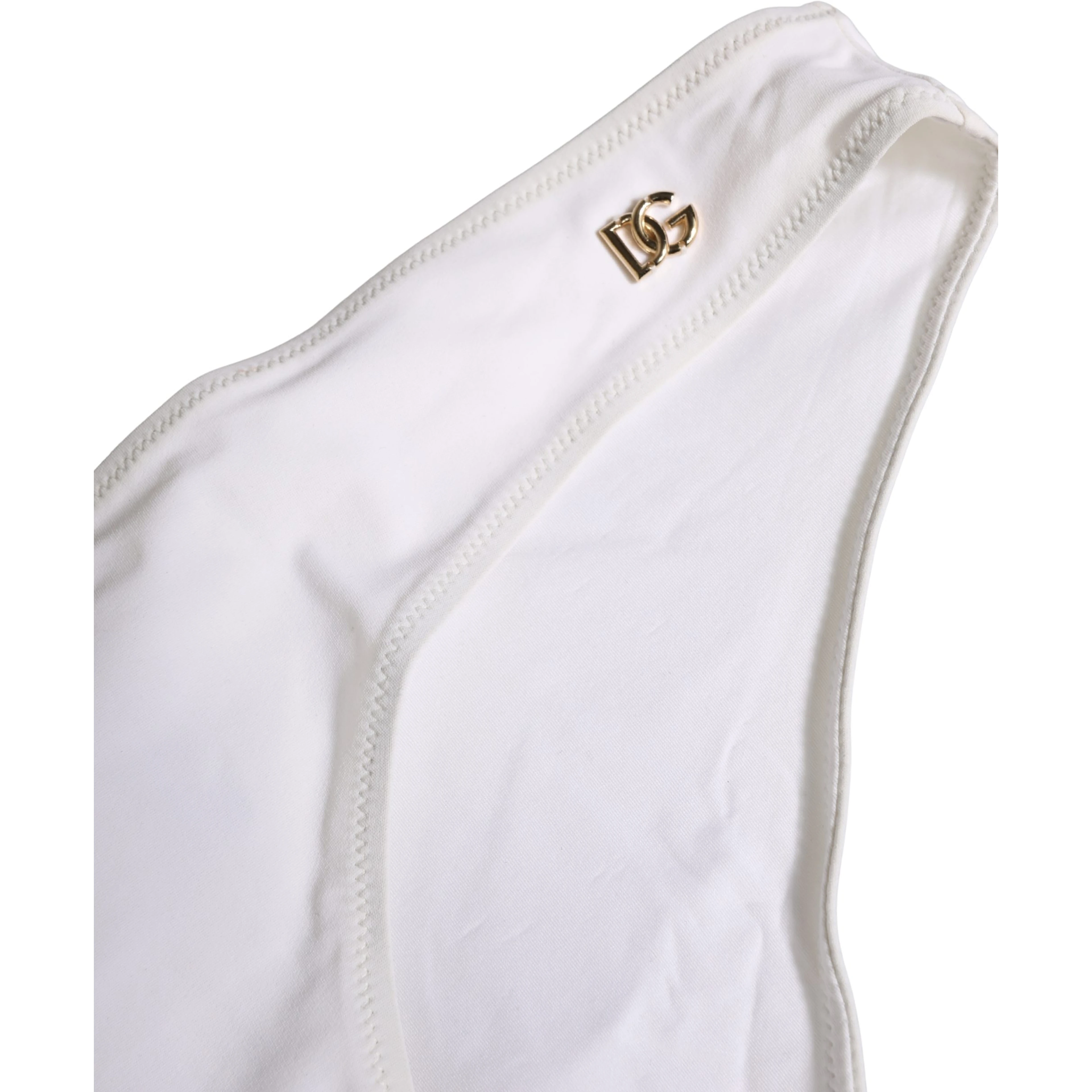 White DG Logo Plaque Bikini Bottom Underwear