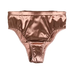 Brown Silk Satin Lingerie Panty Brief Underwear