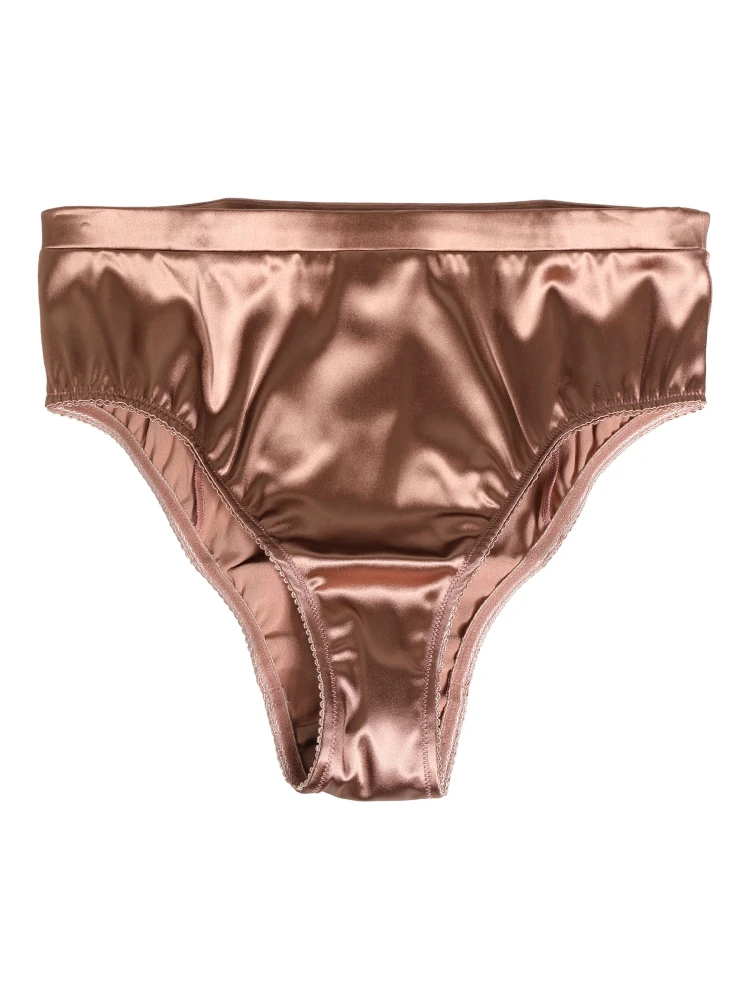 Brown Silk Satin Lingerie Panty Brief Underwear alternative