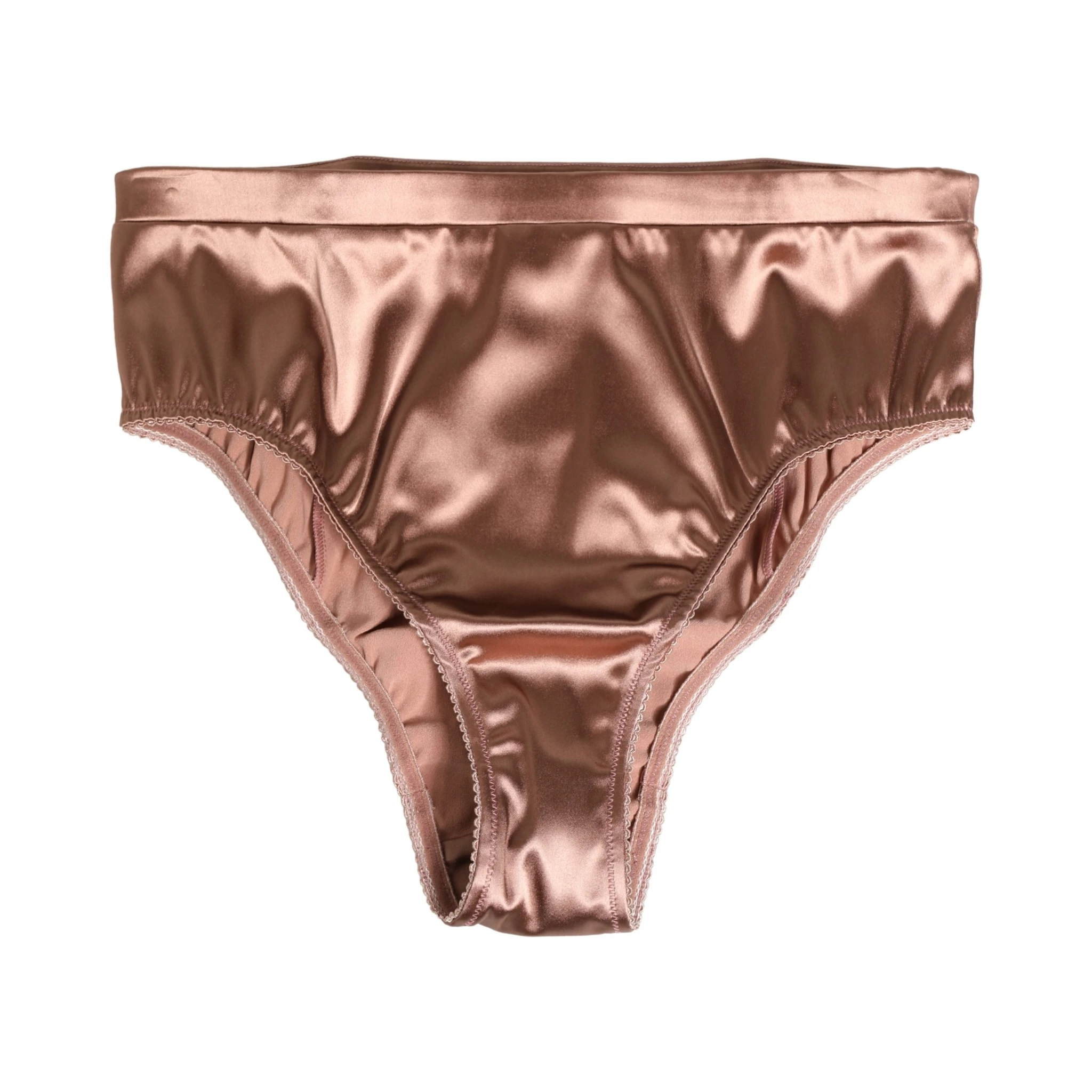 Brown Silk Satin Lingerie Panty Brief Underwear