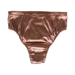 Brown Silk Satin Lingerie Panty Brief Underwear