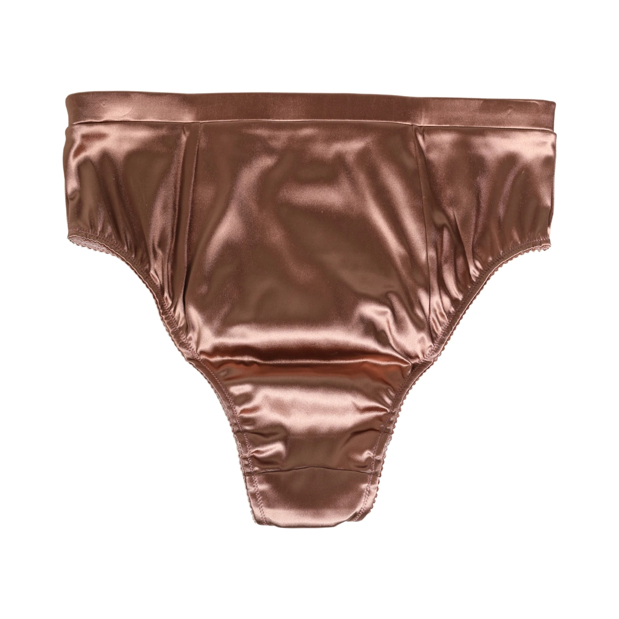 Brown Silk Satin Lingerie Panty Brief Underwear