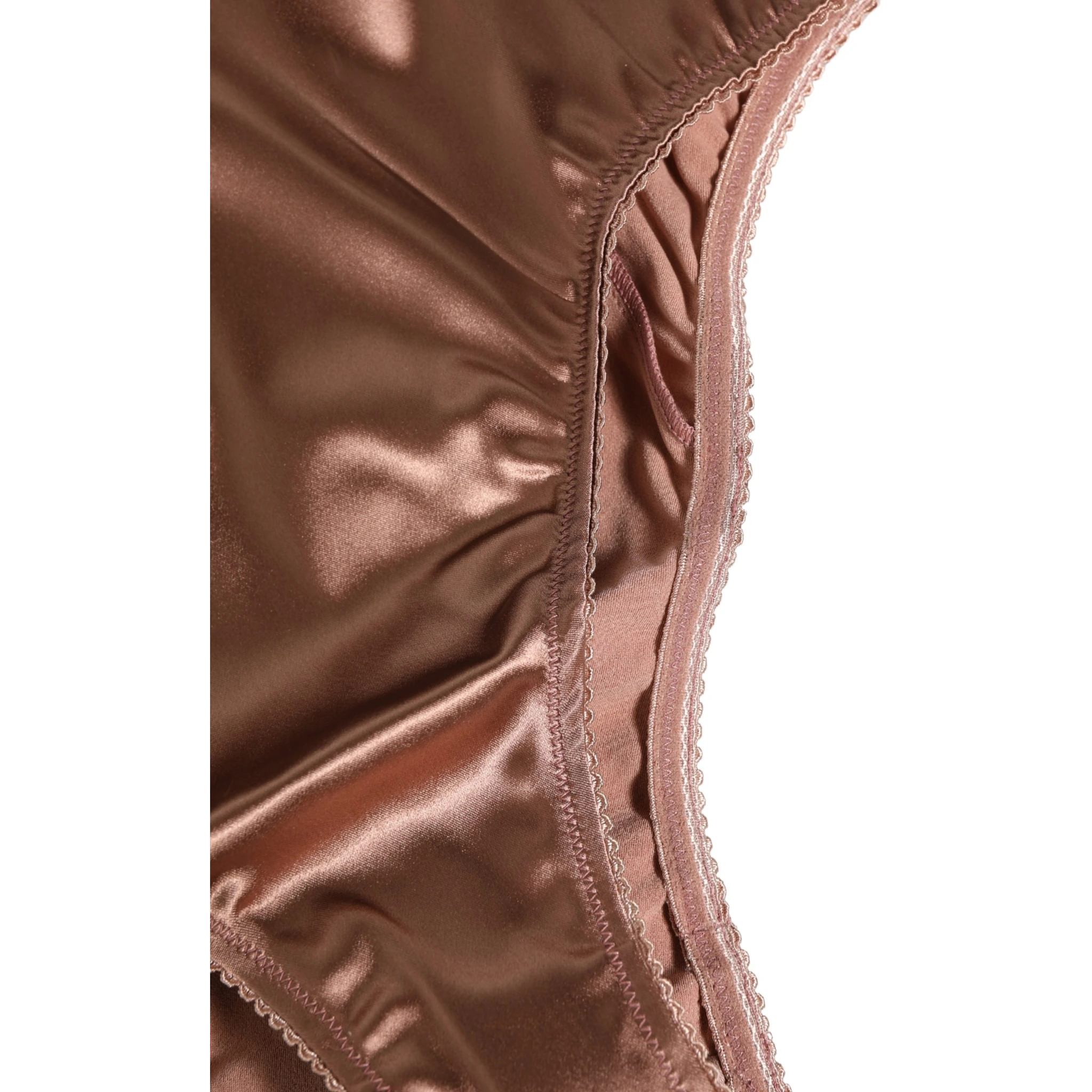 Brown Silk Satin Lingerie Panty Brief Underwear