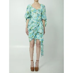 Printed silk midi dress