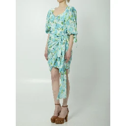 Printed silk midi dress