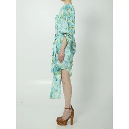 Printed silk midi dress