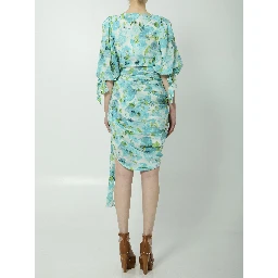 Printed silk midi dress