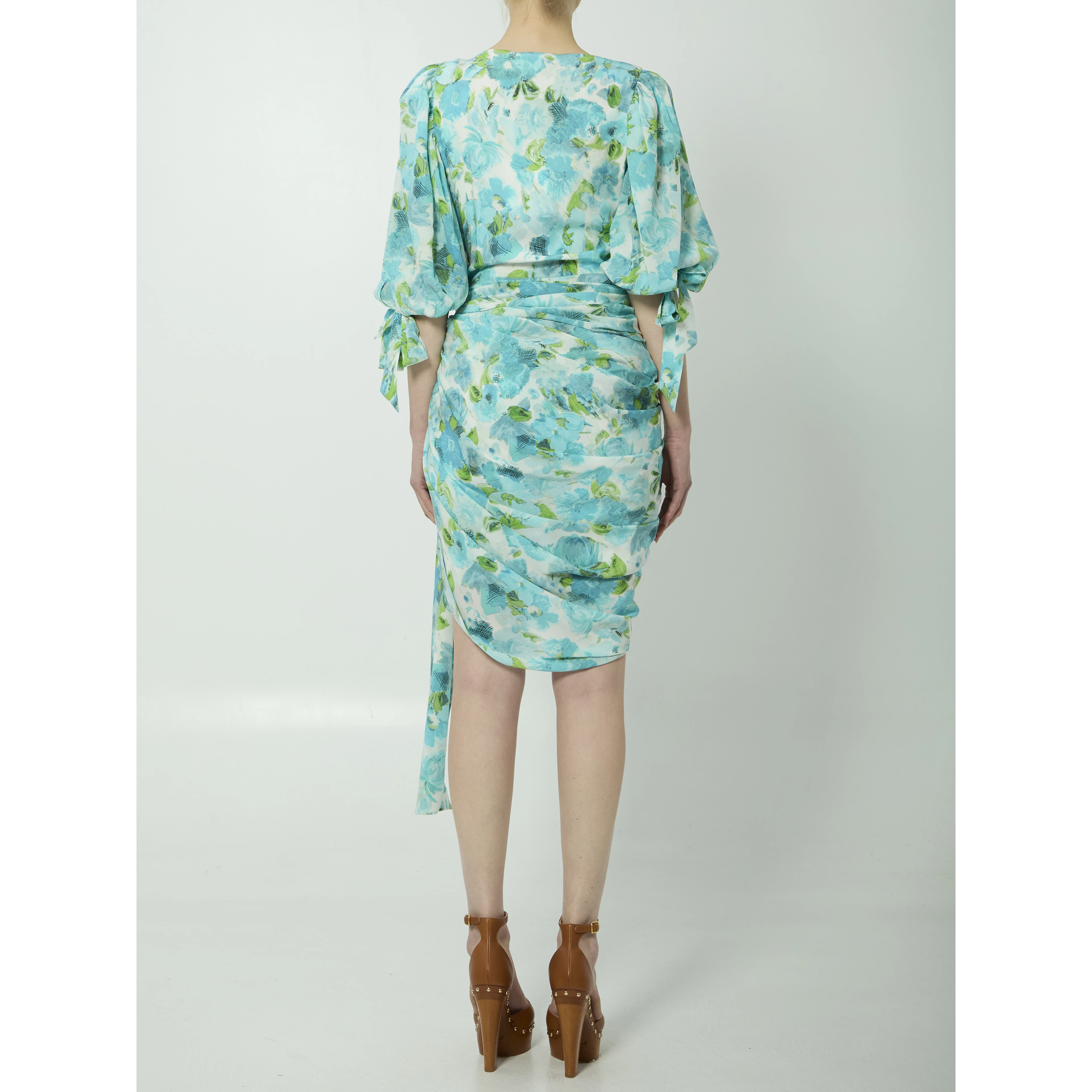 Printed silk midi dress
