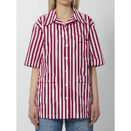 Striped poplin shirt