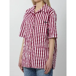 Striped poplin shirt