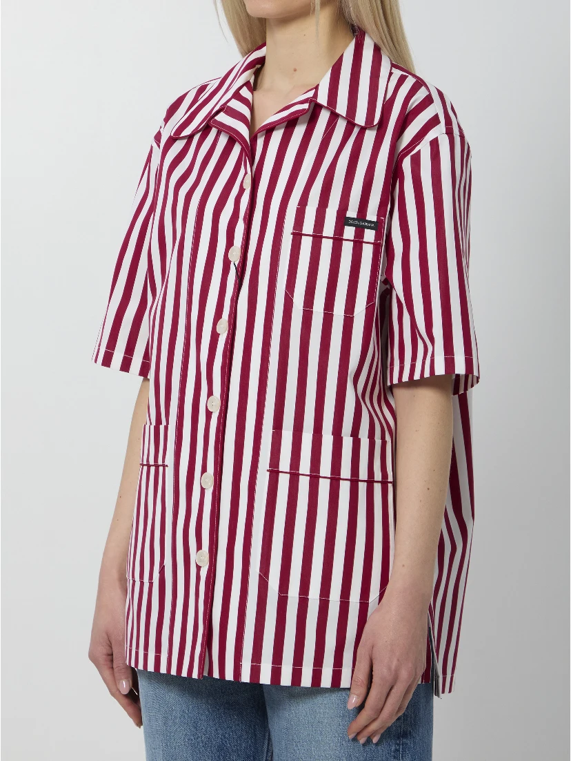 Striped poplin shirt