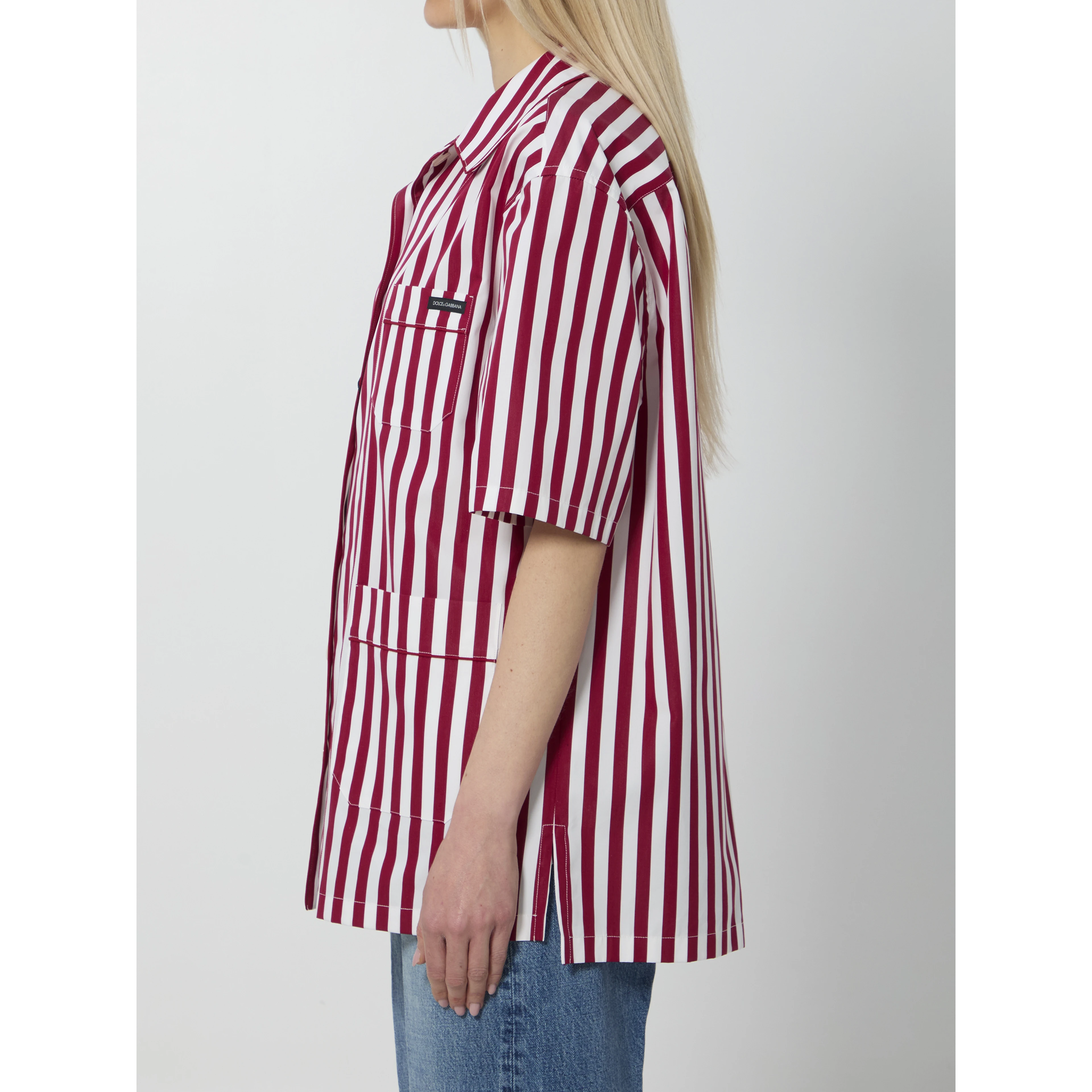 Striped poplin shirt