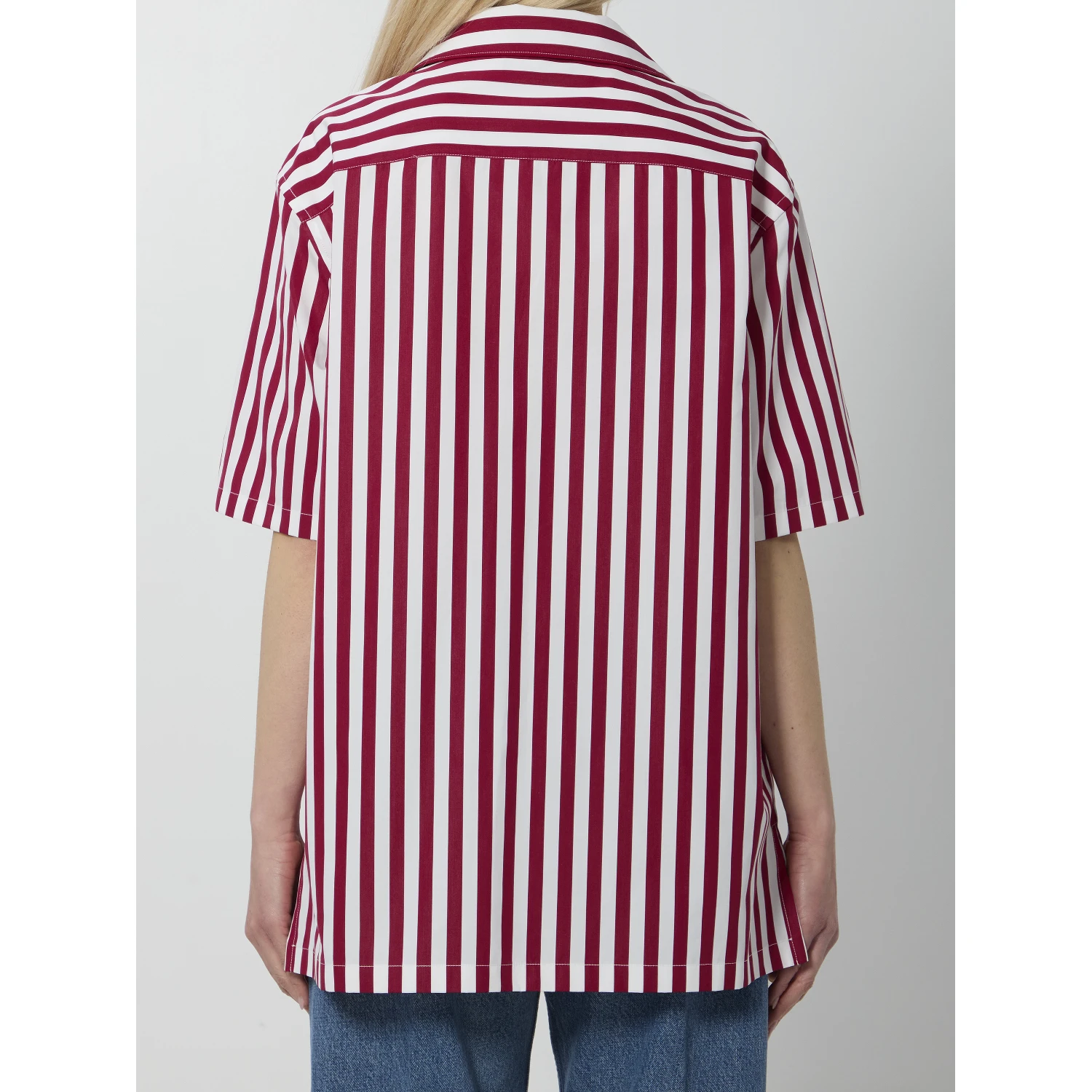 Striped poplin shirt