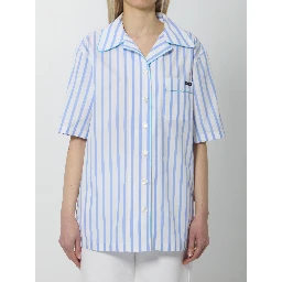 Striped poplin shirt