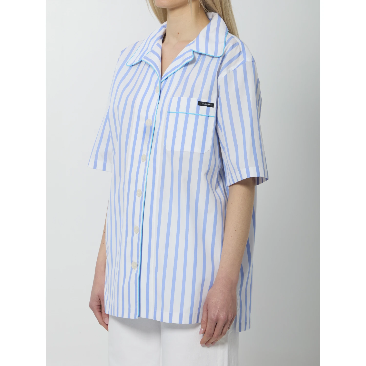 Striped poplin shirt