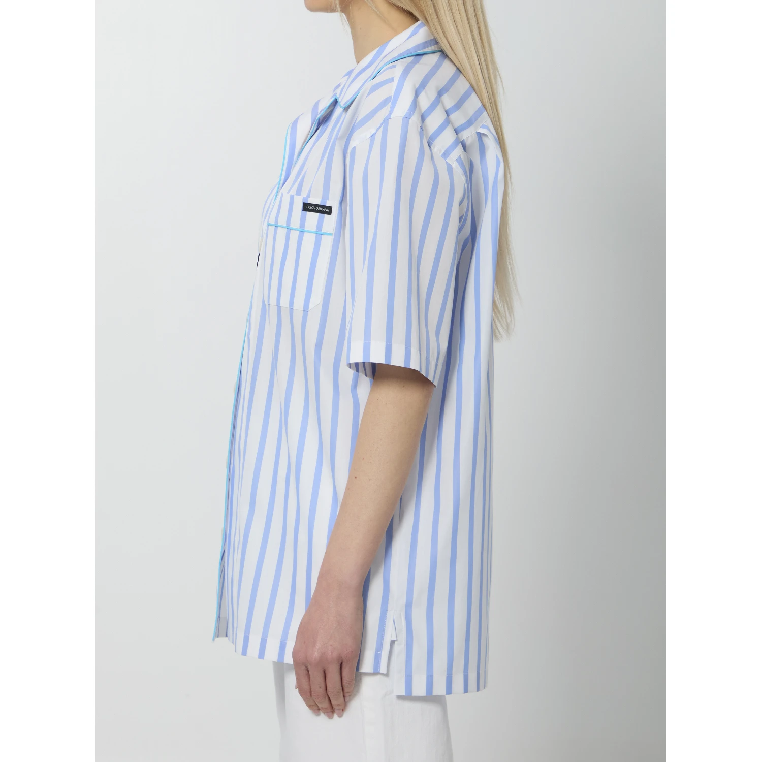 Striped poplin shirt