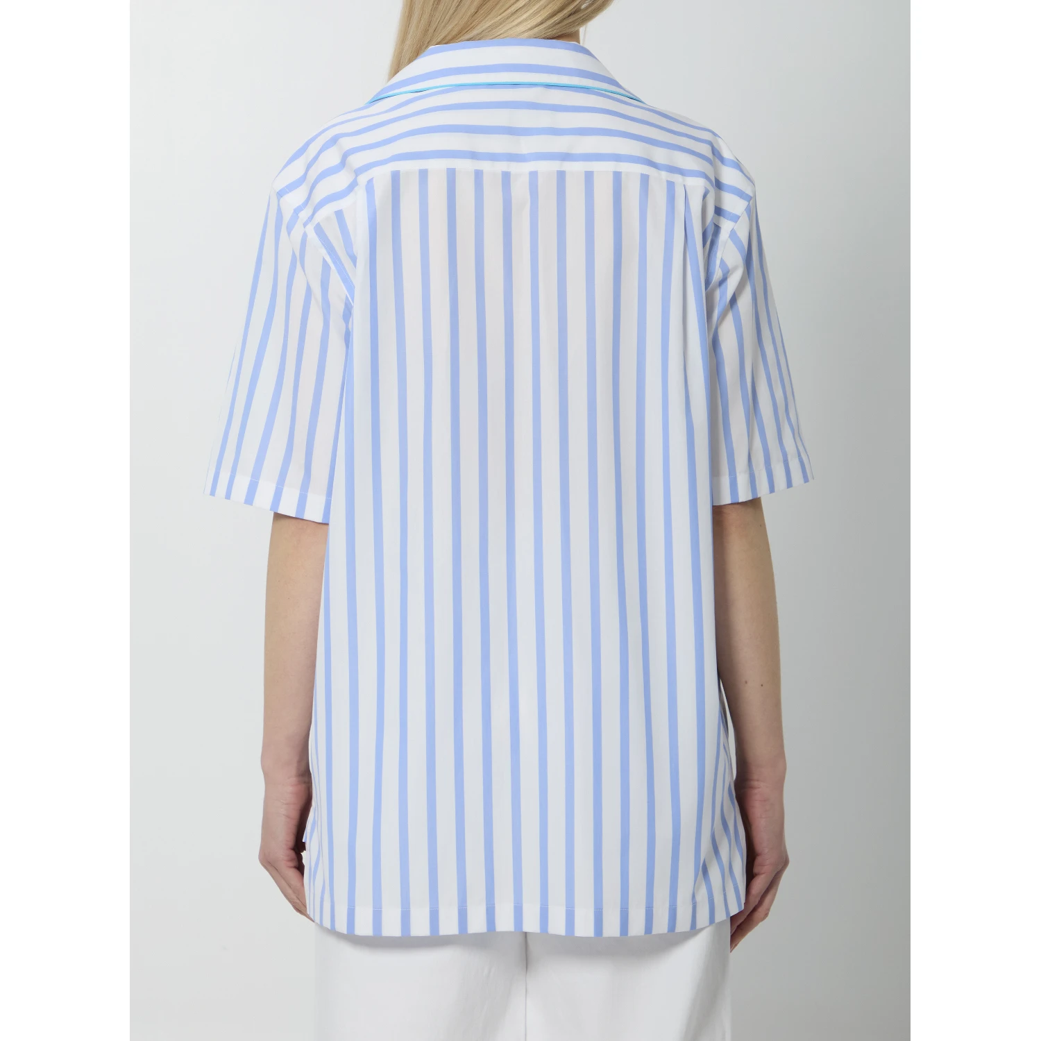 Striped poplin shirt
