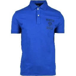 Blue Cotton Polo Shirt