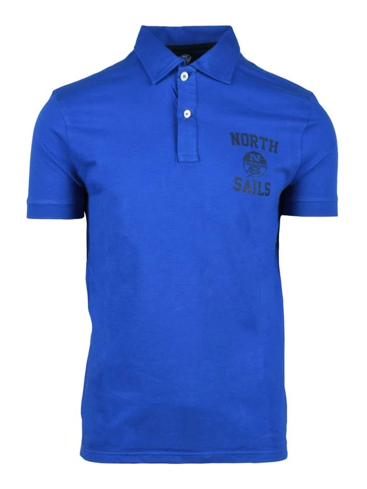 Blue Cotton Polo Shirt