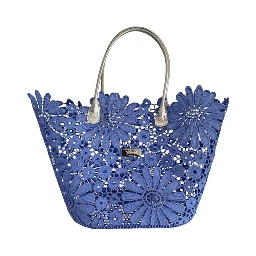 Blue PU Women Handbag