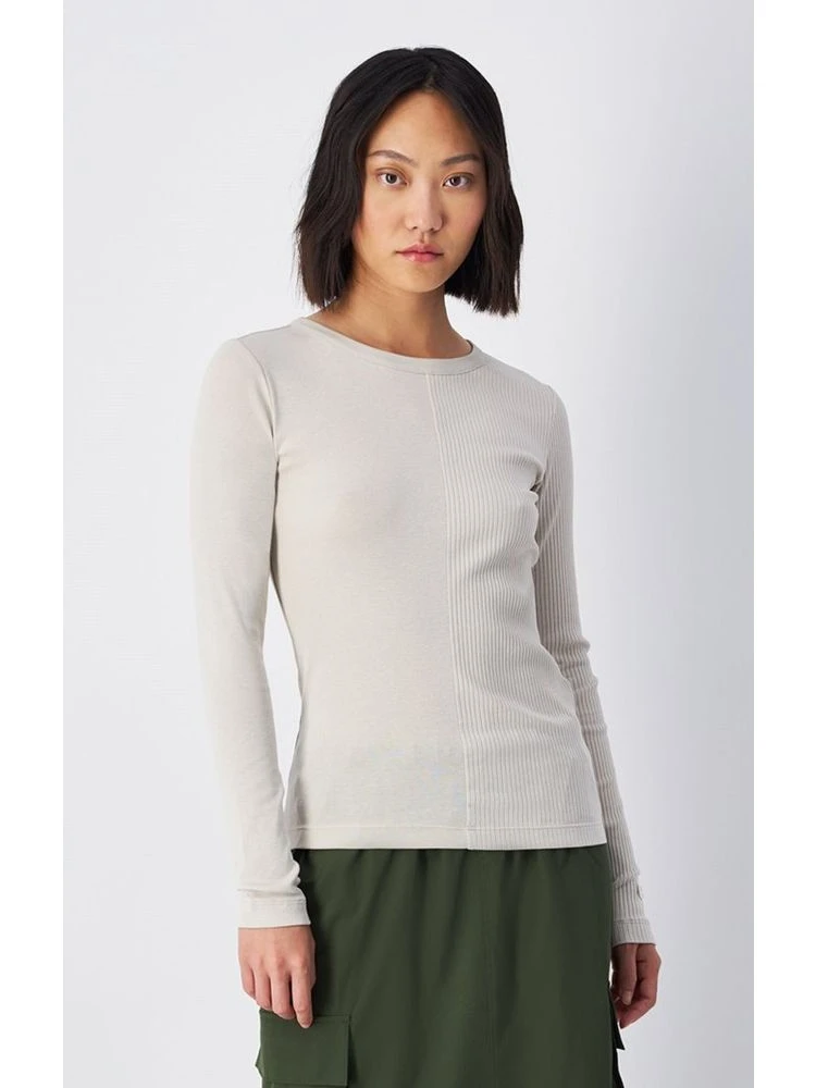 White Cotton Long Sleeve T-Shirt