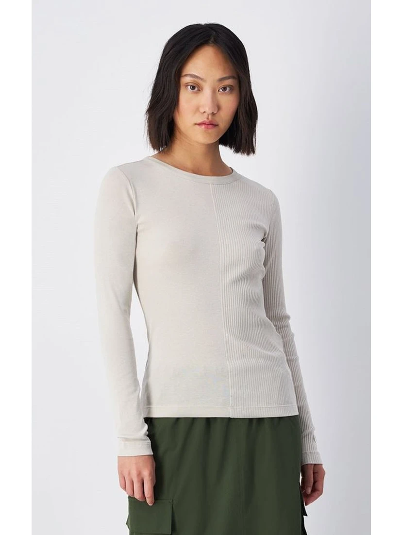 White Cotton Long Sleeve T-Shirt