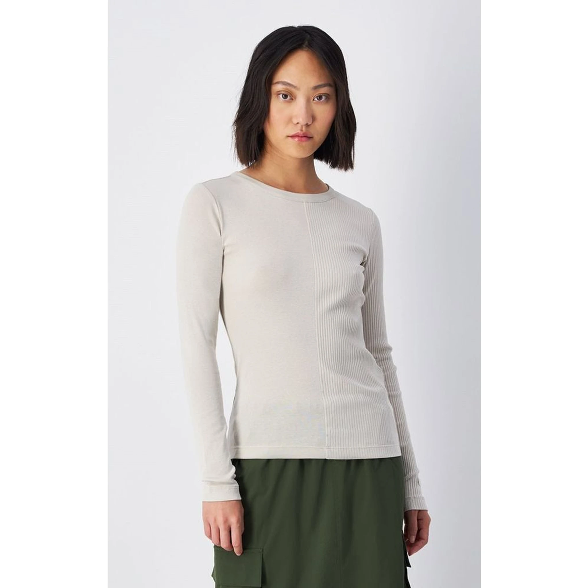 White Cotton Long Sleeve T-Shirt