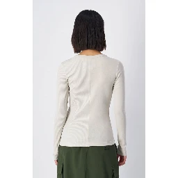 White Cotton Long Sleeve T-Shirt