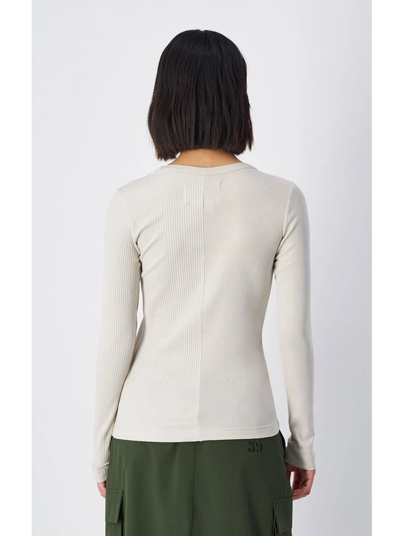 White Cotton Long Sleeve T-Shirt