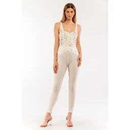 Beige Polyester Jumpsuit