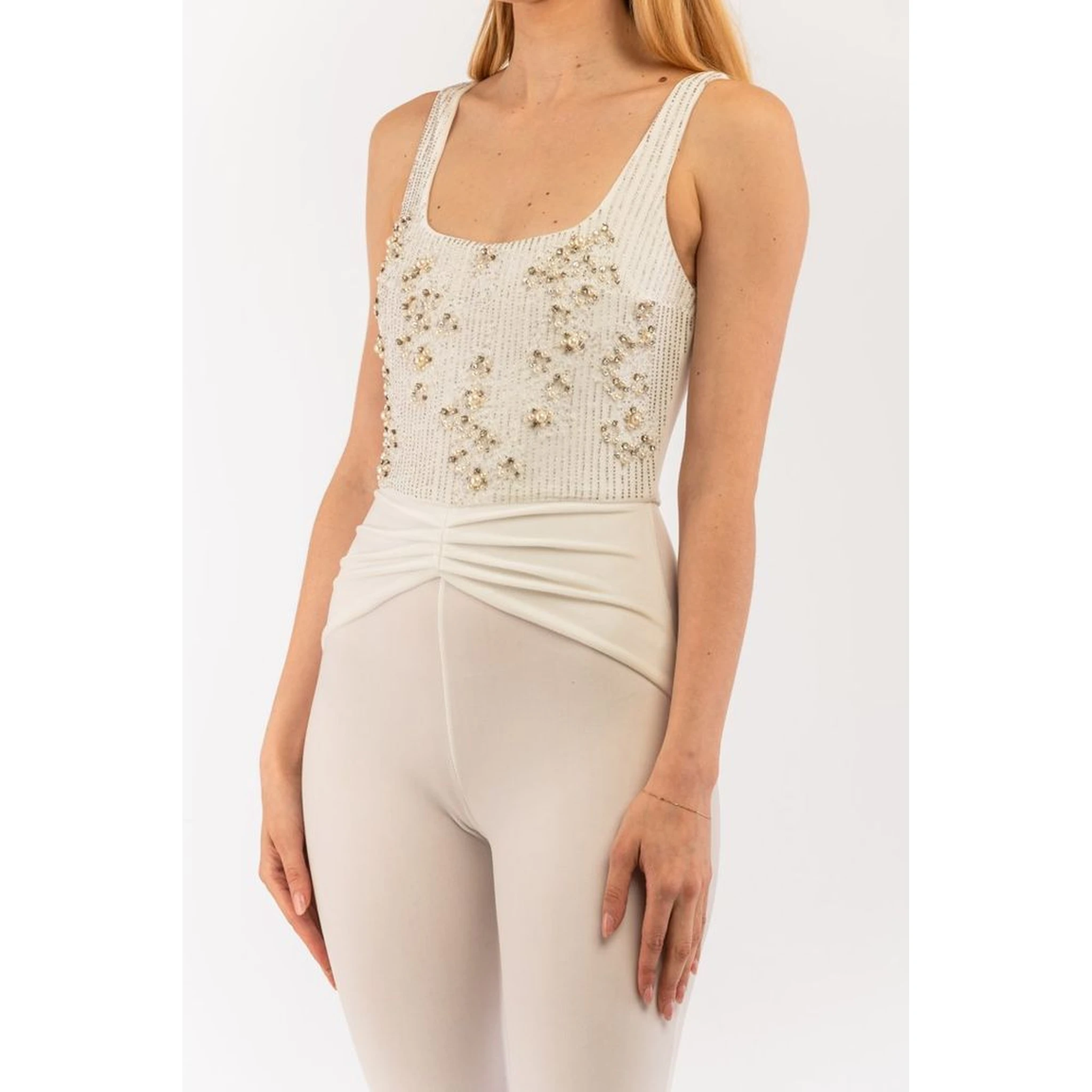 Beige Polyester Jumpsuit