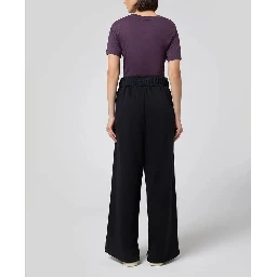 Black Cotton Casual Pants