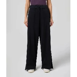 Black Cotton Casual Pants