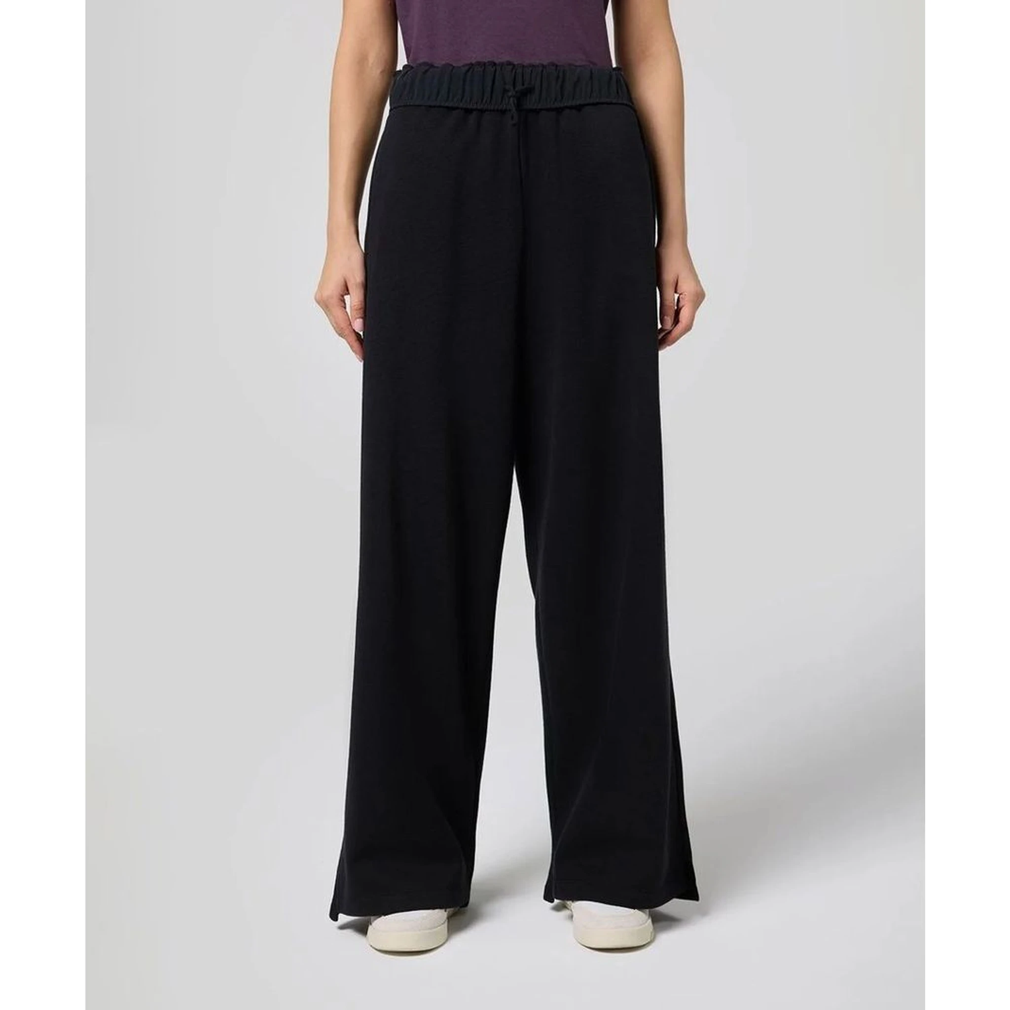 Black Cotton Casual Pants