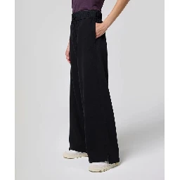 Black Cotton Casual Pants