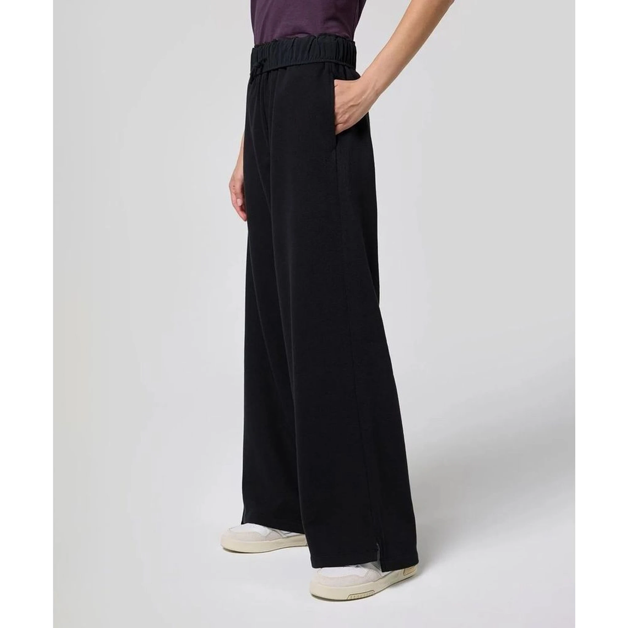 Black Cotton Casual Pants