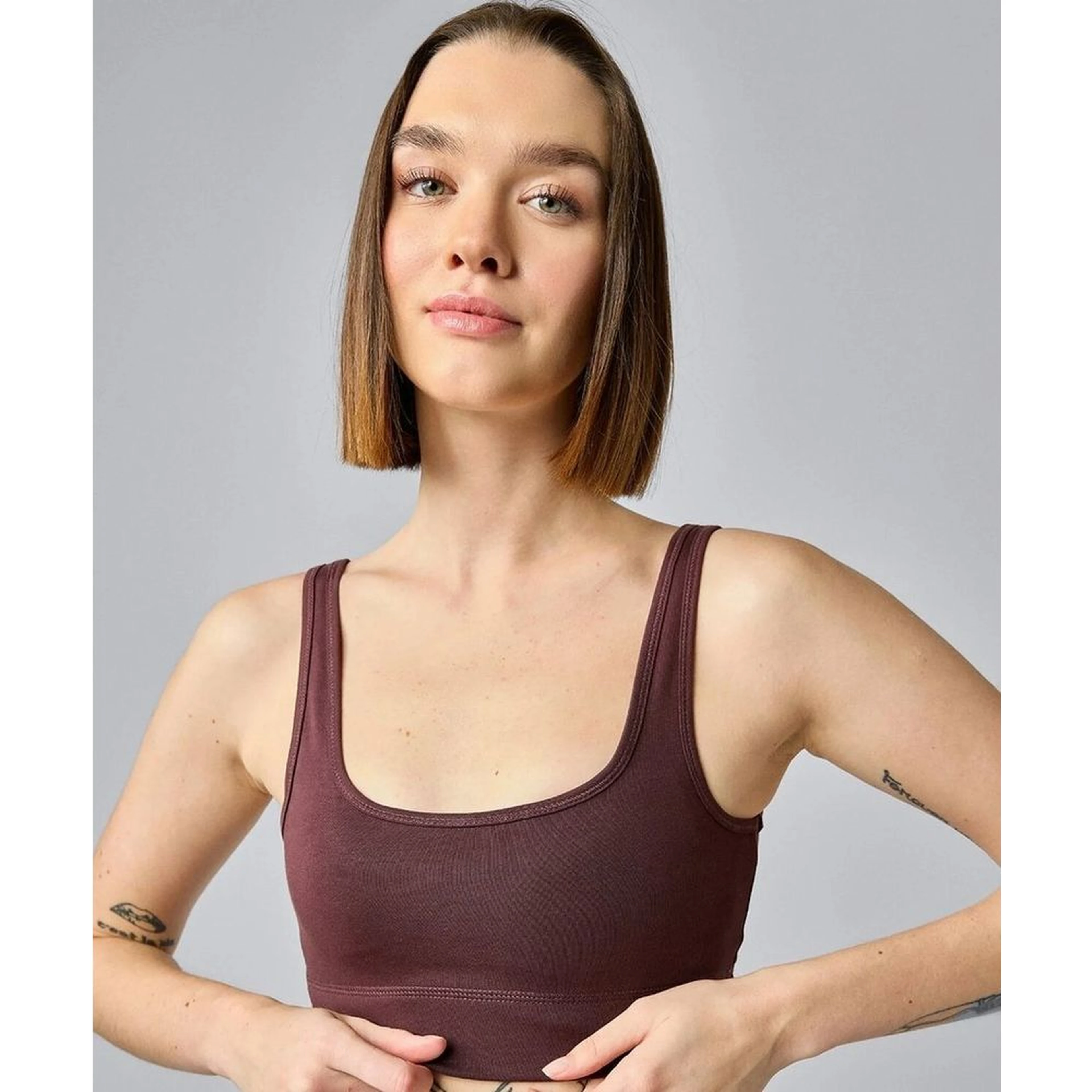 Brown Cotton Bra