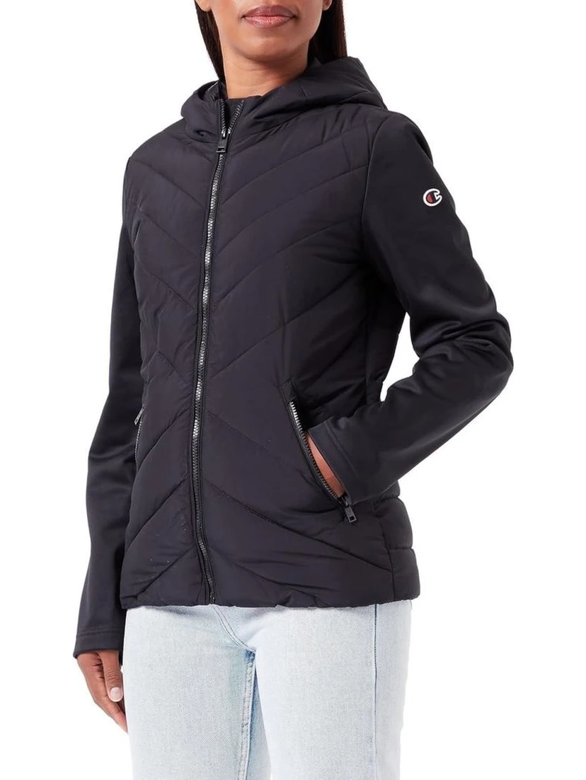 جاكيت خارجي من البوليستر الأسود