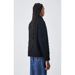 جاكيت أسود طويل من البوليستر