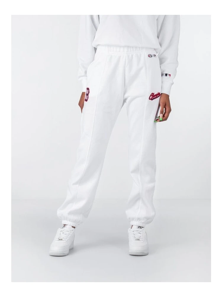 بنطال رياضي أبيض من القطن (بنطال للتمارين الرياضية)