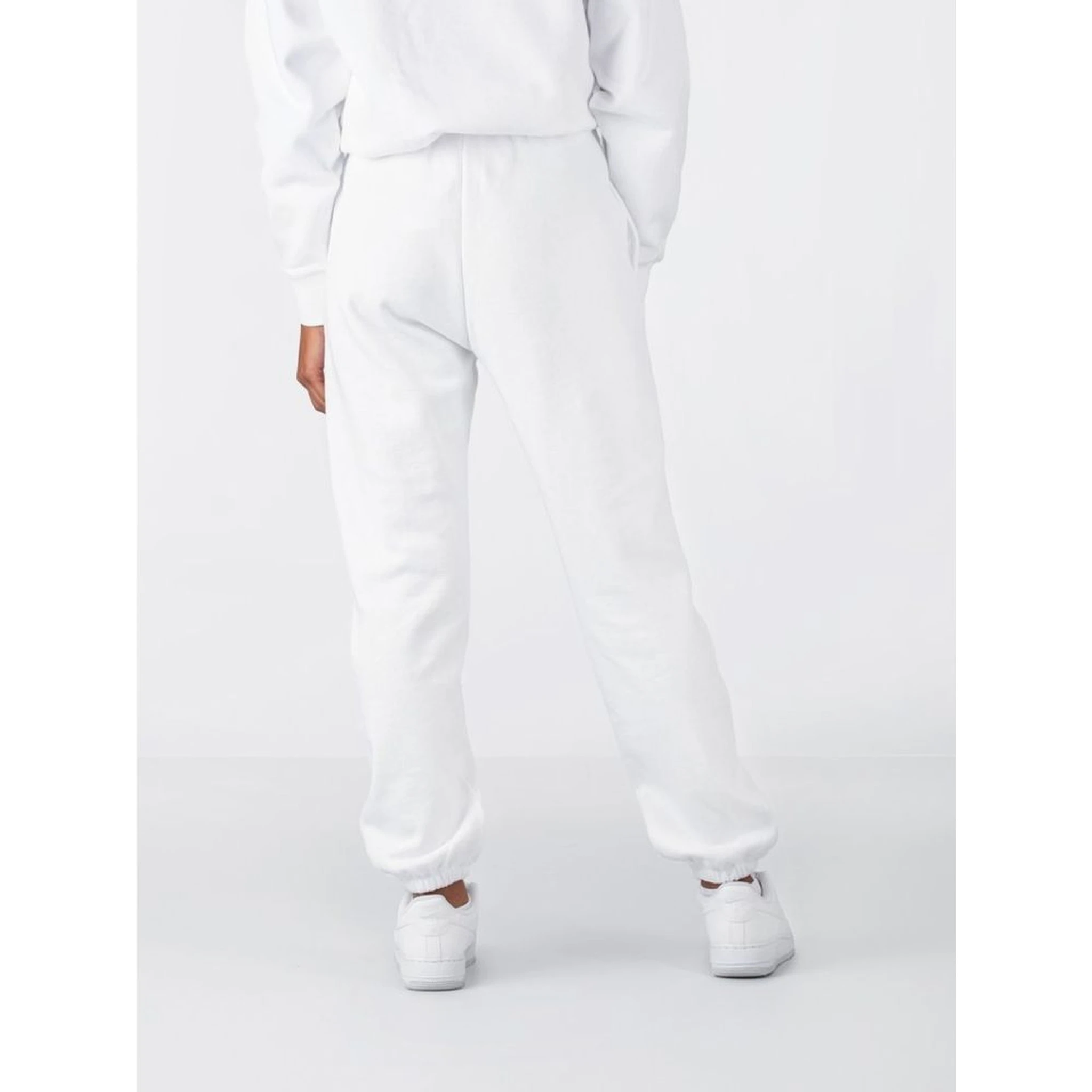 بنطال رياضي أبيض من القطن (بنطال للتمارين الرياضية)