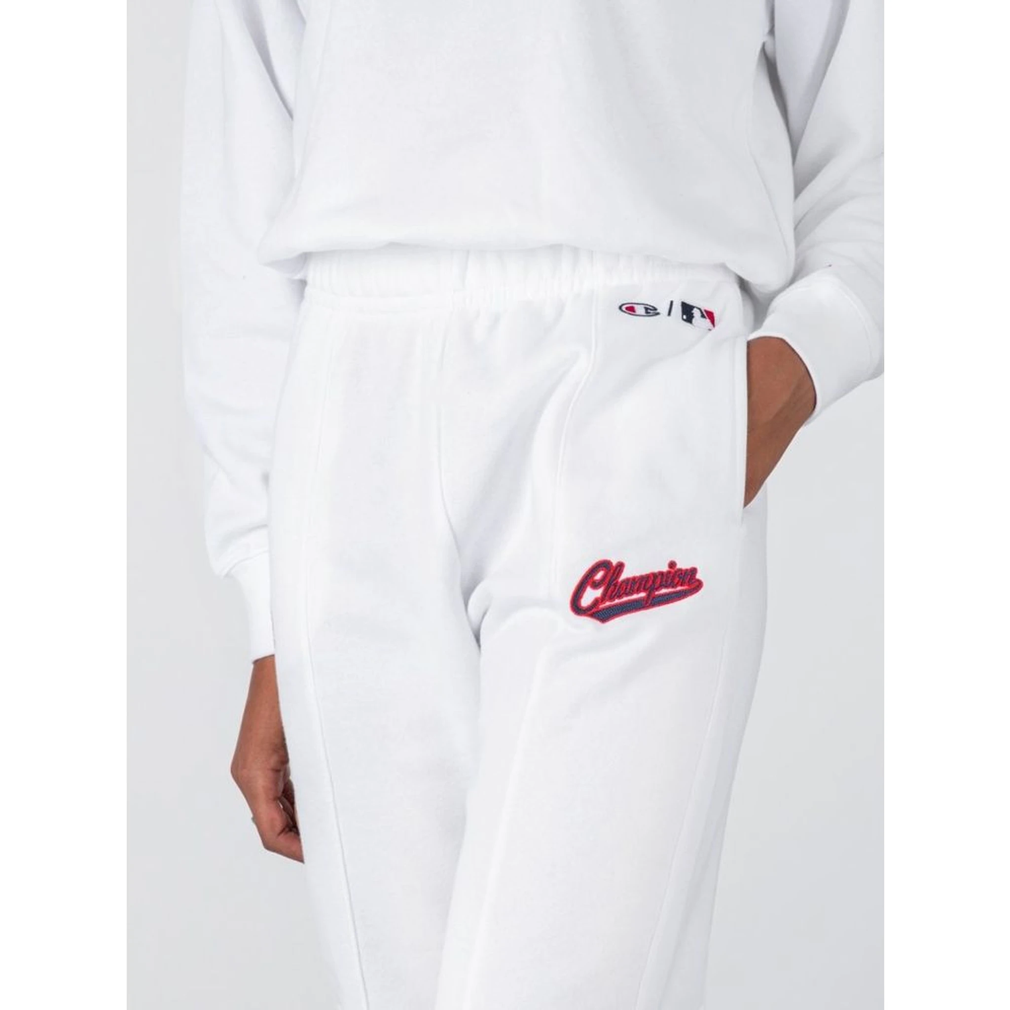 بنطال رياضي أبيض من القطن (بنطال للتمارين الرياضية)