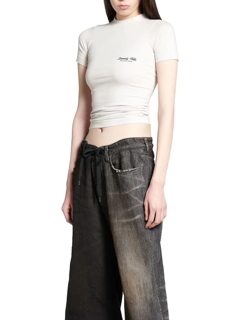 تي شيرت قطني أبيض