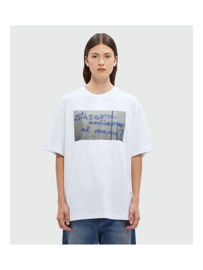 تي شيرت قطني أبيض