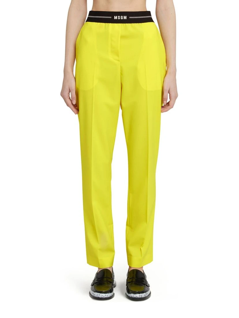 Bicolor Wool Casual Pants